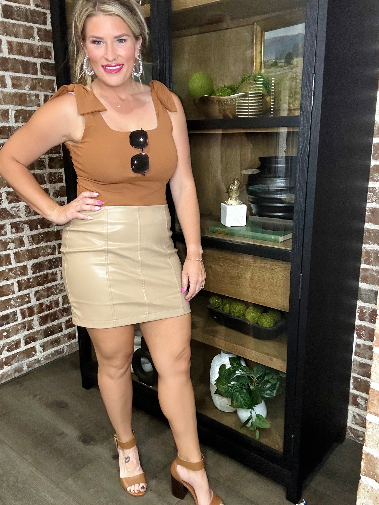 Tan Leather Skirt