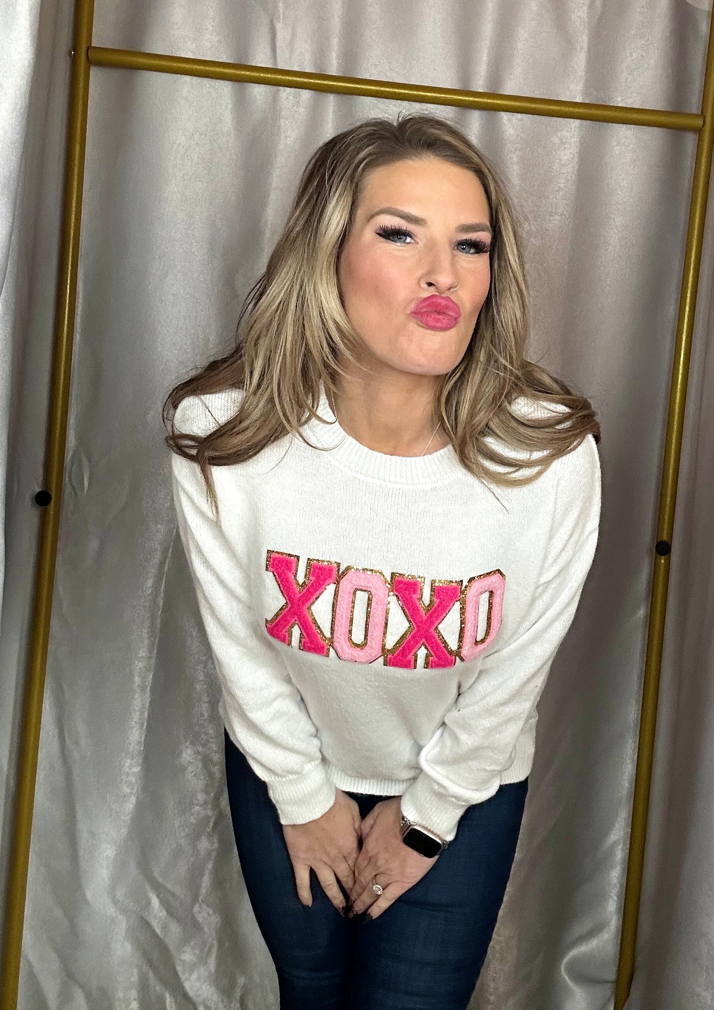 Chenille xoxo sweater