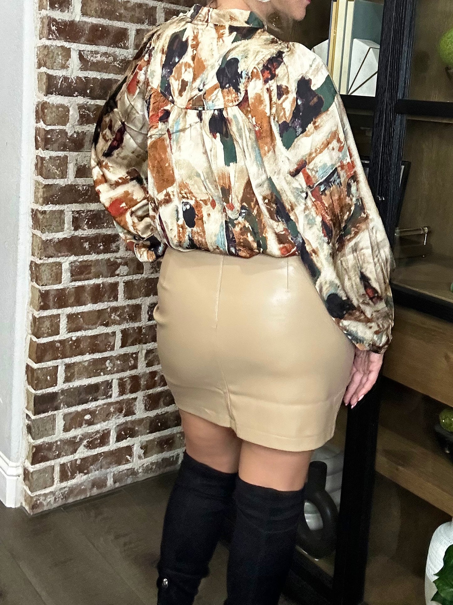 Tan Leather Skirt