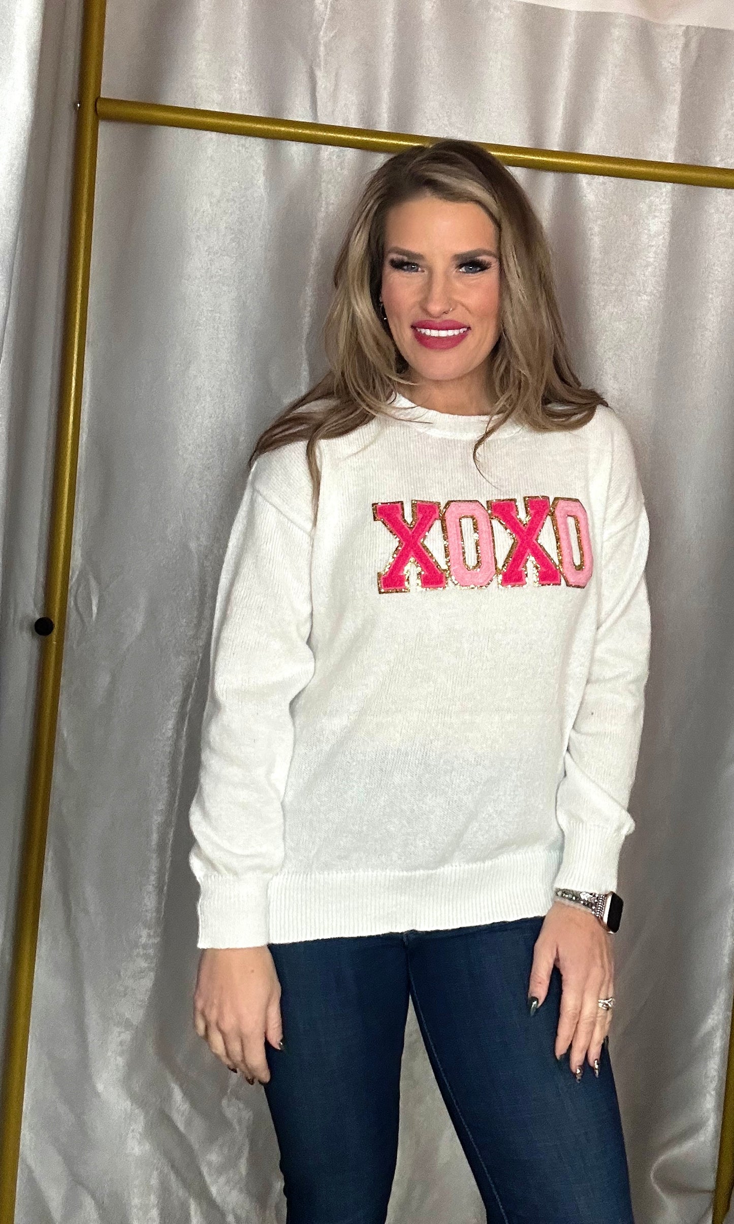 Chenille xoxo sweater