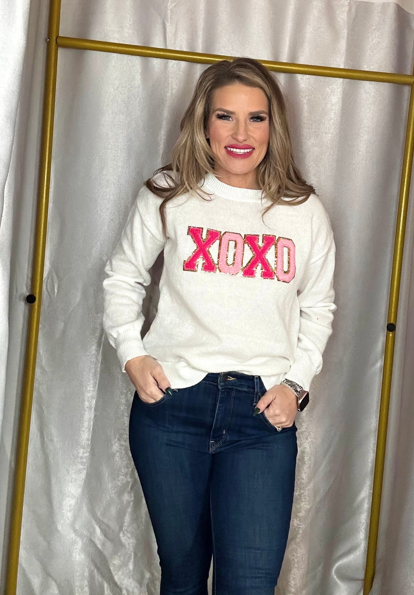 Chenille xoxo sweater