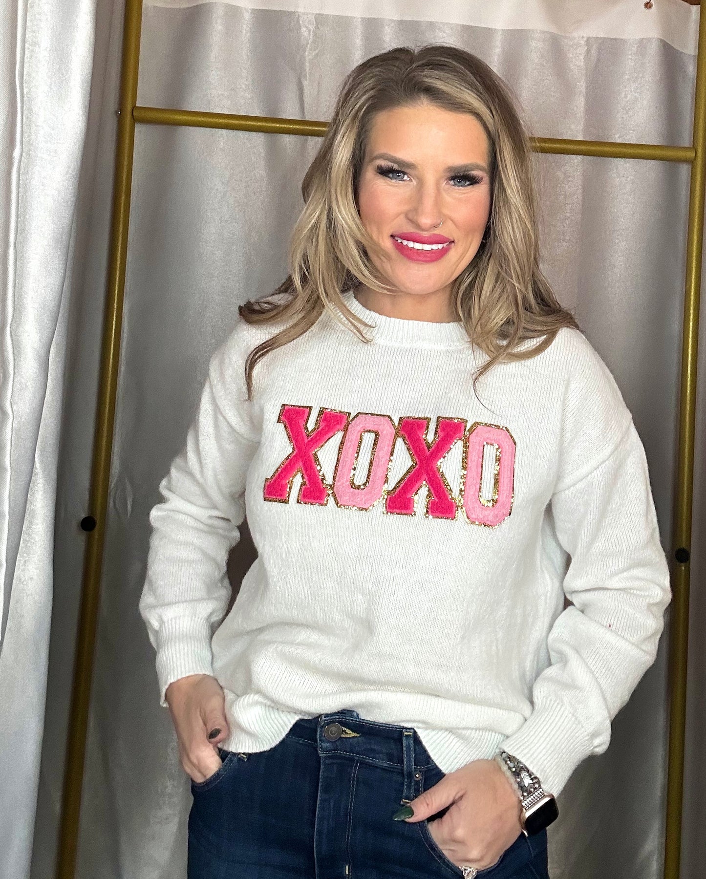 Chenille xoxo sweater